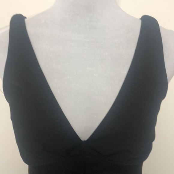 Black scrunch front ripple down v neck dress size small - Picture 5 of 14